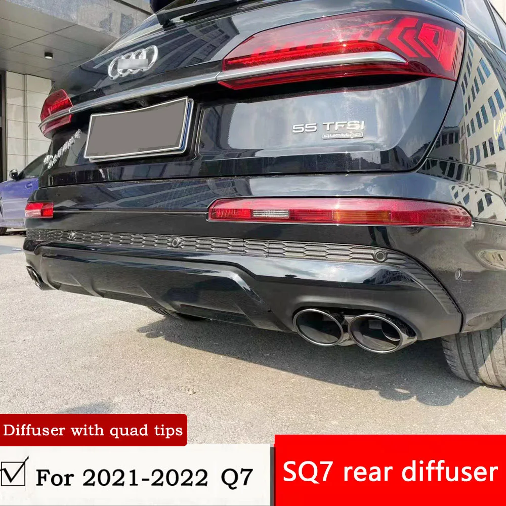 Per 2021 2022 Q7 Sq7 Diffusore Posteriore Con Punte Quad Stile Nero Lucido Kit Carrozzeria Sq7 Molto Bello