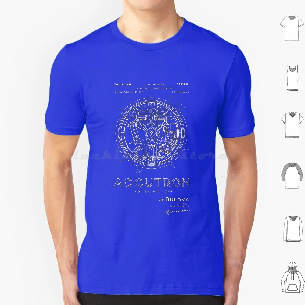 Accutron 214 Blueprint Patent T Shirt Big Size 100% Cotone Accutron 214 Blueprint Patent