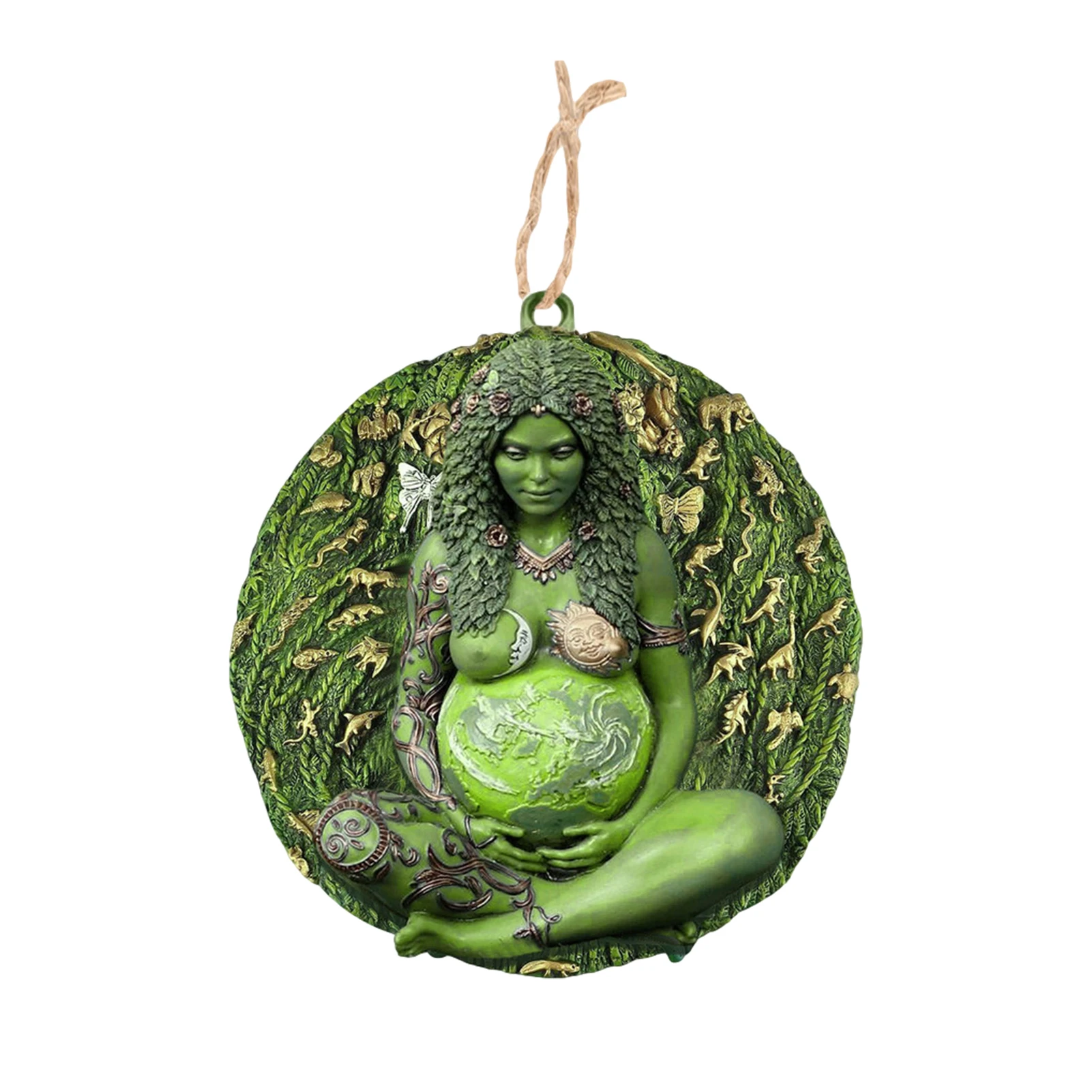Moda Madre Terra Statua Ciondolo Terra Verde Millenario Gaia Madre Dea Ciondolo Collana Madre Gioielli Unisex