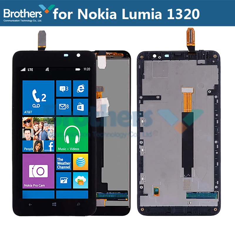 Per Nokia Lumia 1320 Schermo Lcd Originale Display Lcd Per Nokia Lumia 1320 Assemblaggio Lcd Con Cornice Touch Screen Digitizer Testato