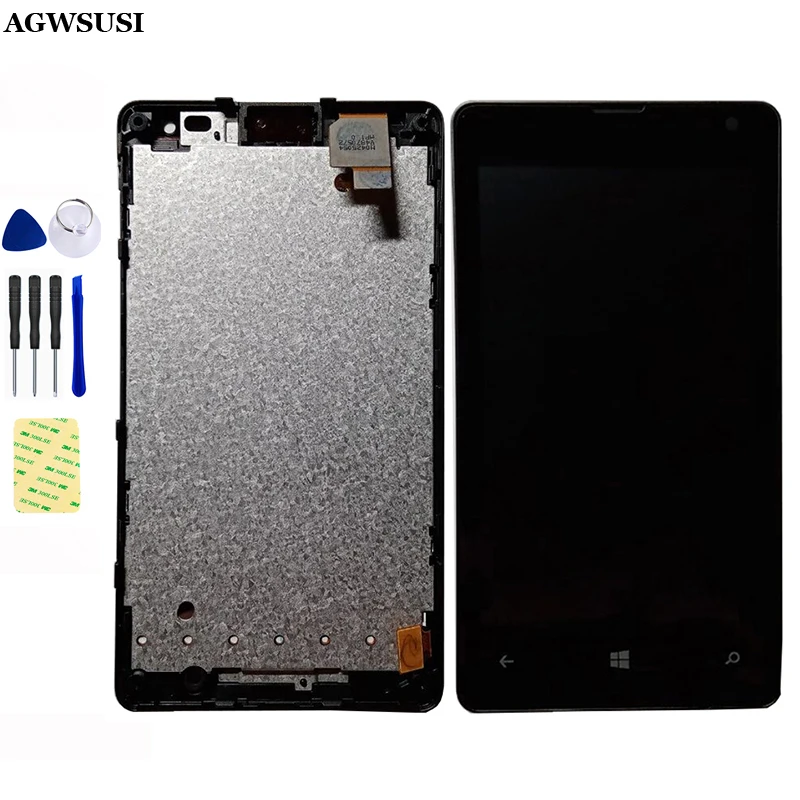 Per Microsoft Nokia Lumia 435 Lcd Touch Screen Digitizer Sensor Lumia 435 Modulo Display Lcd Modulo Monitor Con Cornice