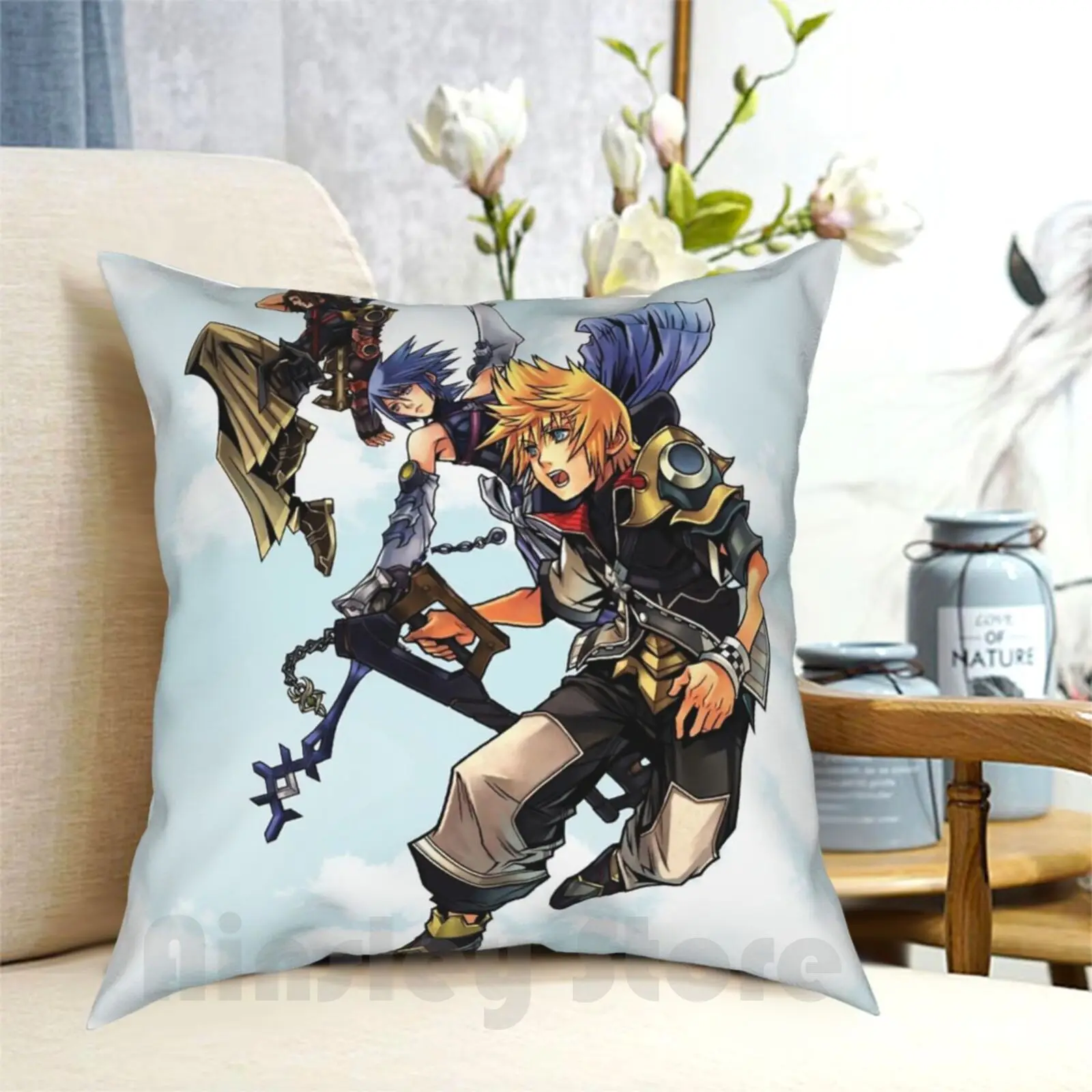 ), Aqua E Terra-Kingdom Hearts Nascita Di Sleep Federa Stampata Per La Casa Morbida Fodera Per Cuscino Fai Da Te Kh Kingdom Hearts