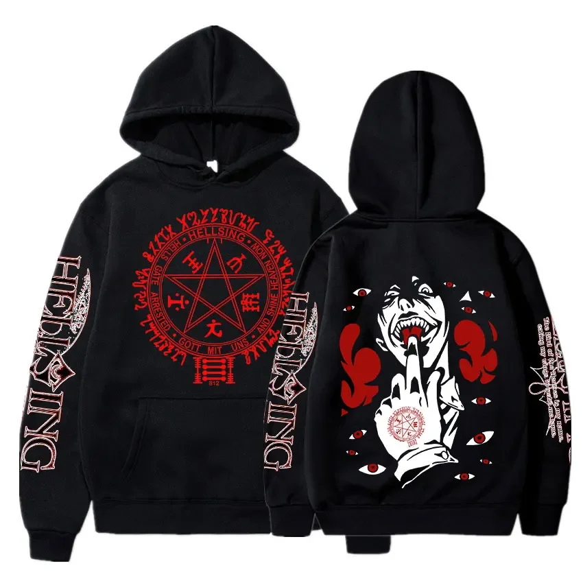 Hellsing-Sudadera Con Capucha Para Hombre Y Mujer, Ropa De Calle Con Estampado De Anime De Manga Alucard, De Gran Tamaino, A La M