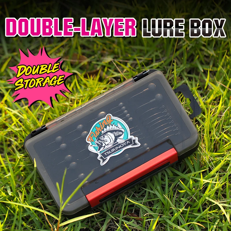 Tsurinoya Fishing Lure Box Rx17 Fishing Tool Utility Box Texas Rigs Jika Rig Ganci Storage Scatole Di Utilità A Doppio Strato