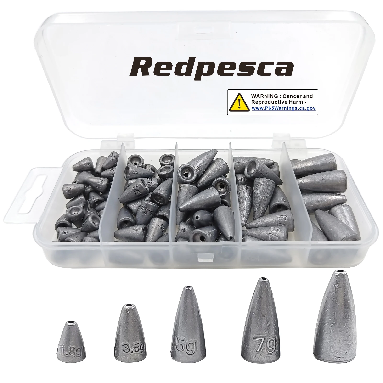 90/60 Pz Pesi Da Pesca Bullet Platine Assortiti Slip Piombo Worm Pesi Texas Carolina Rig Bass Fishing Sinker 1G 3.5G 5G 7G 10G