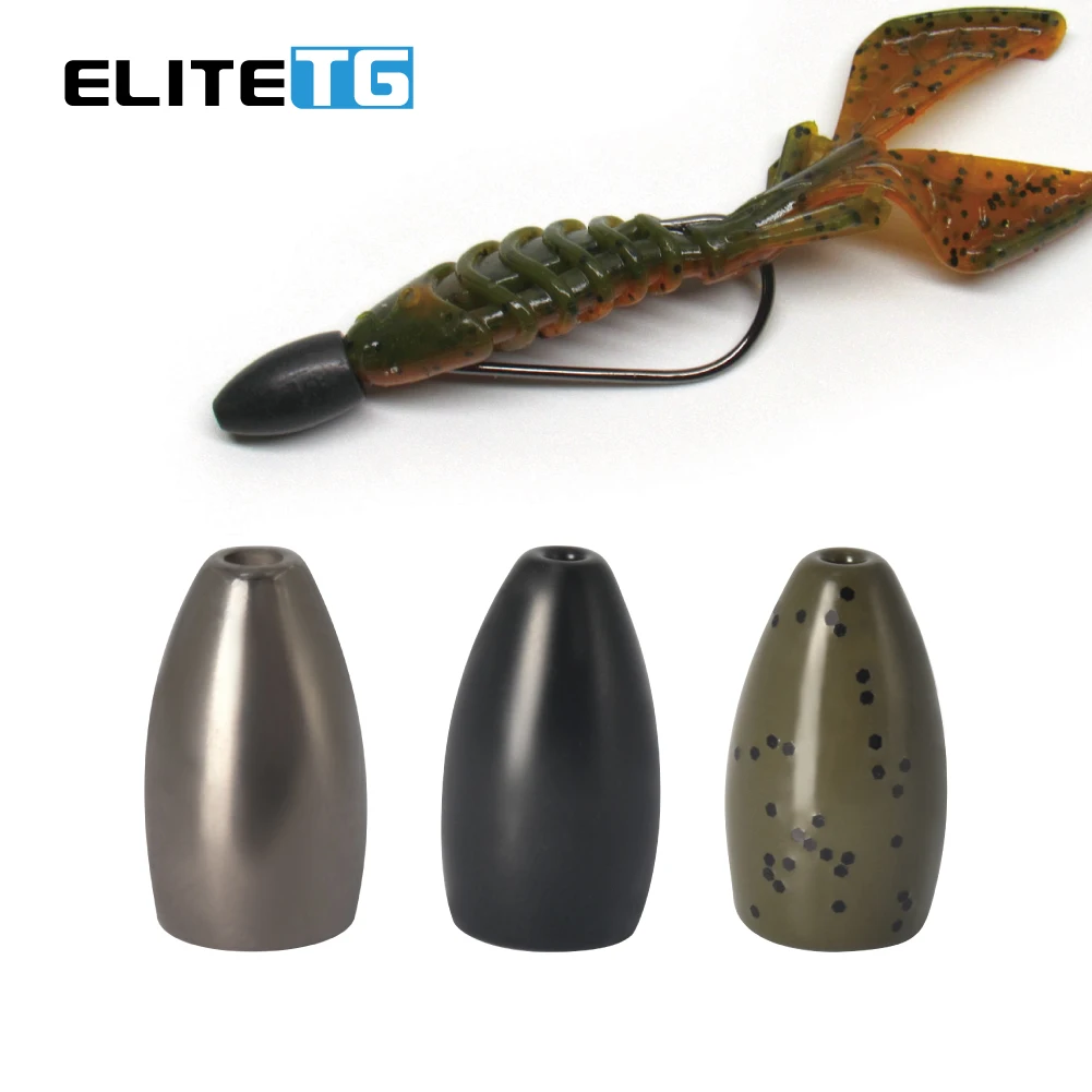 Elite Tg Tungsteno Sinker Flipping Peso Texas/Carolina Rig Bullet Bass Fishing Platine Lure Accessorys Tungsteno Peso 1.8G-14G