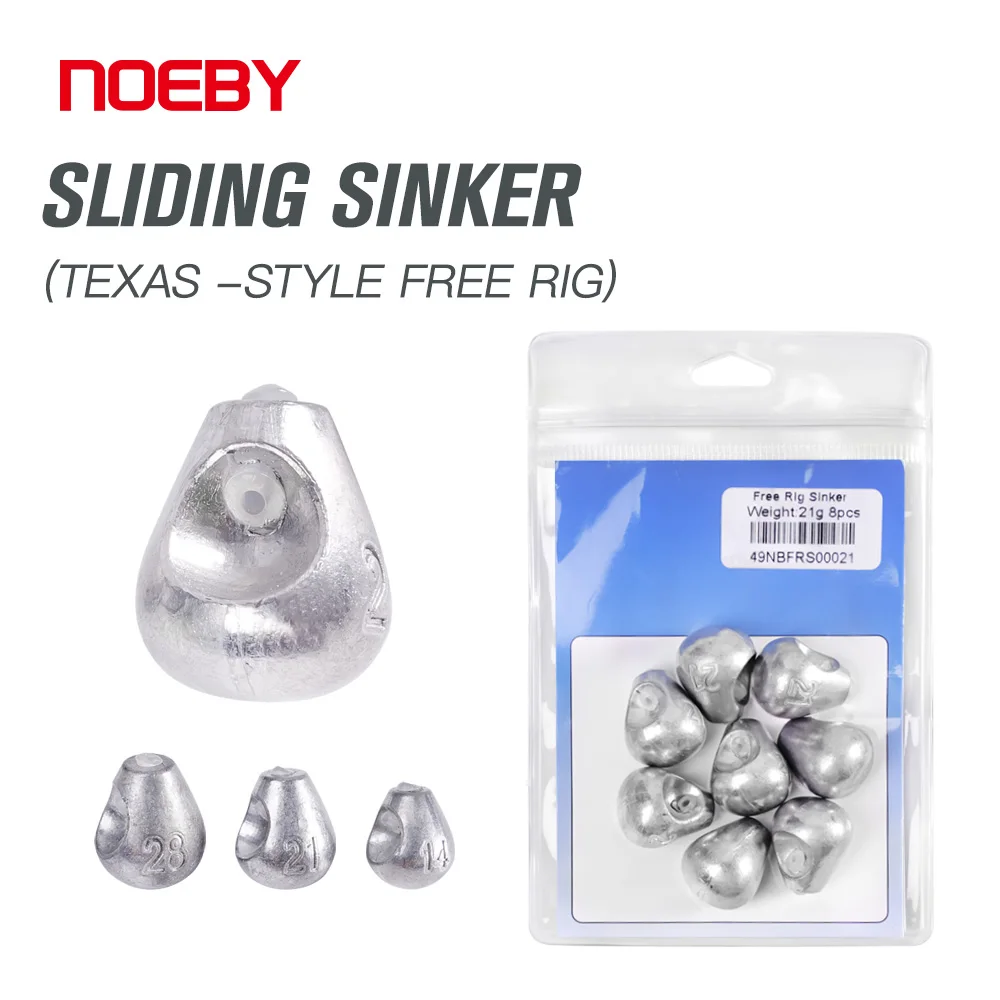 Noeby Sliding Sinker 14G 21G 28G Texas Rig Free Rig Florida Rig Carolina Rig Sinker Soft Bait Attrezzatura Da Pesca D'Acqua Dolce