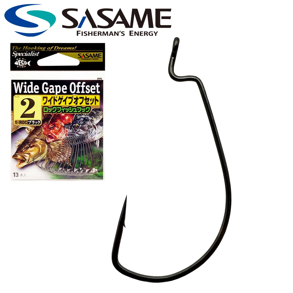 Sasame Offset Ganci Giappone Originale Wide Gap Ami Da Pesca Lure Finesse Fishhook Manovella In Acciaio Ad Alto Tenore Di Carbonio Texas Rig Soft Worm
