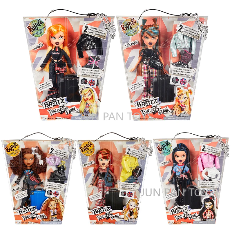 Originale Bratz Pretty 'N' Punk Fashion Doll Meygan Jade Katie Yasmin Cloe 2 Abiti Valigia Bambola Da Collezione Giocattoli Per Ragazze Regalo