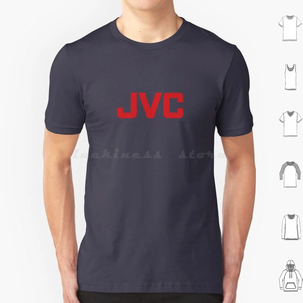 Jvc 80S Logo Maglietta Rossa Cotone Uomo Donna Stampa Fai Da Te Jvc Stereo Video Elettronica Vintage Hifi Hi Fi Musica 70S 80S 90S