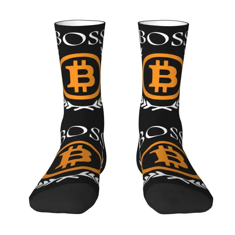 Bitcoin Mens Crew Socks Unisex Kawaii 3D Printing Btc Dress Socks