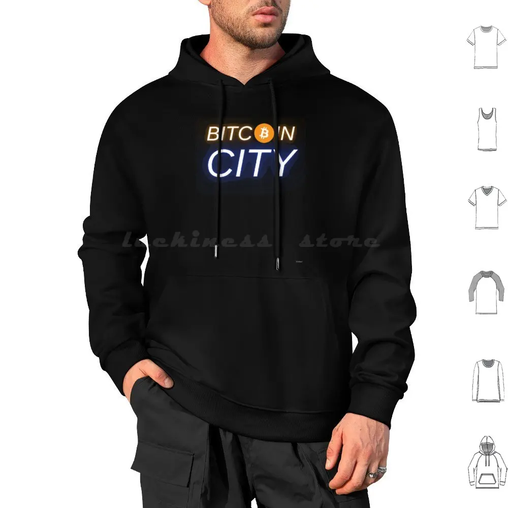 Bitcoin City El Salvador Felpa Con Cappuccio In Cotone Manica Lunga El Salvador Bitcoin Bitcoin City El Salvador Meme Volcano Powered