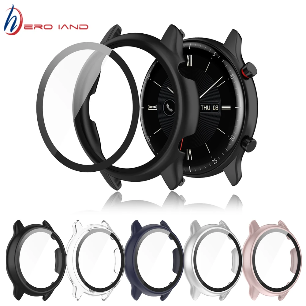 Custodia Protettiva Anticaduta + Proteggi Schermo In Vetro Temperato Per Huami Amazfit Gtr2 Esim Sport New Shell Per Amazfit Gtr 2 Esim