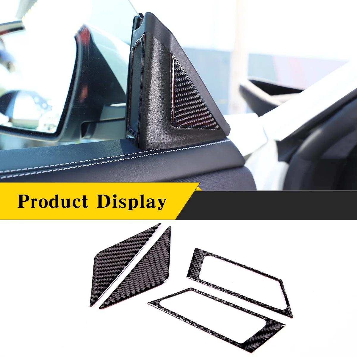 Per Maserati Ghibli 2014-2022 Soft Carbon Fiber Car A-Pillar Horn Panel Cover Sticker Decorazione Accessori Interni Auto