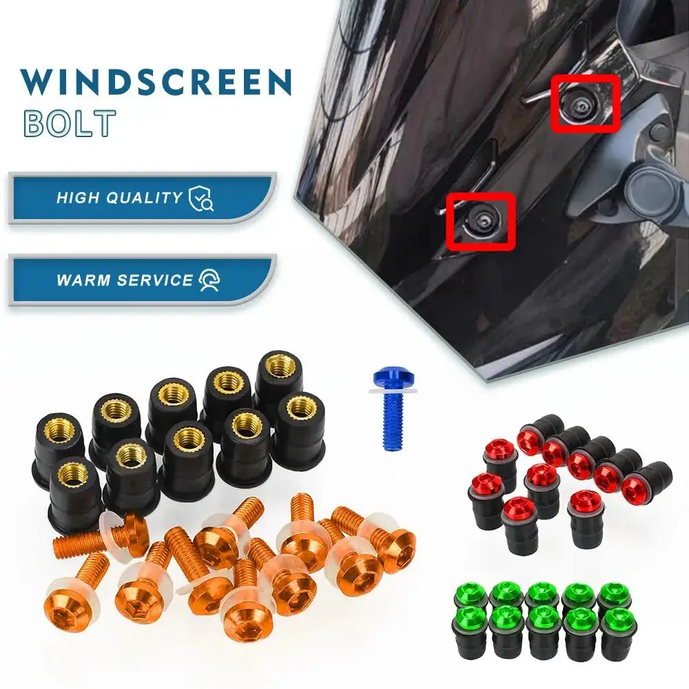 Per Aprilia Mana 850 / Gt Rs 50 Rs 125 Replica Abs Rs4 125 Rsv4 Carenatura Parabrezza Cowl Viti Parabrezza Bulloni Kit 5Mm Dadi