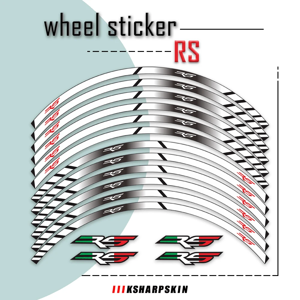 Spedizione Gratuita Moto Rcycle Sticker Moto Ruote Cerchi Hub Adesivi Decorazione Decalcomanie Riflettenti Per Aprilia Rs 17 Pollici Rs 125 Rs V4