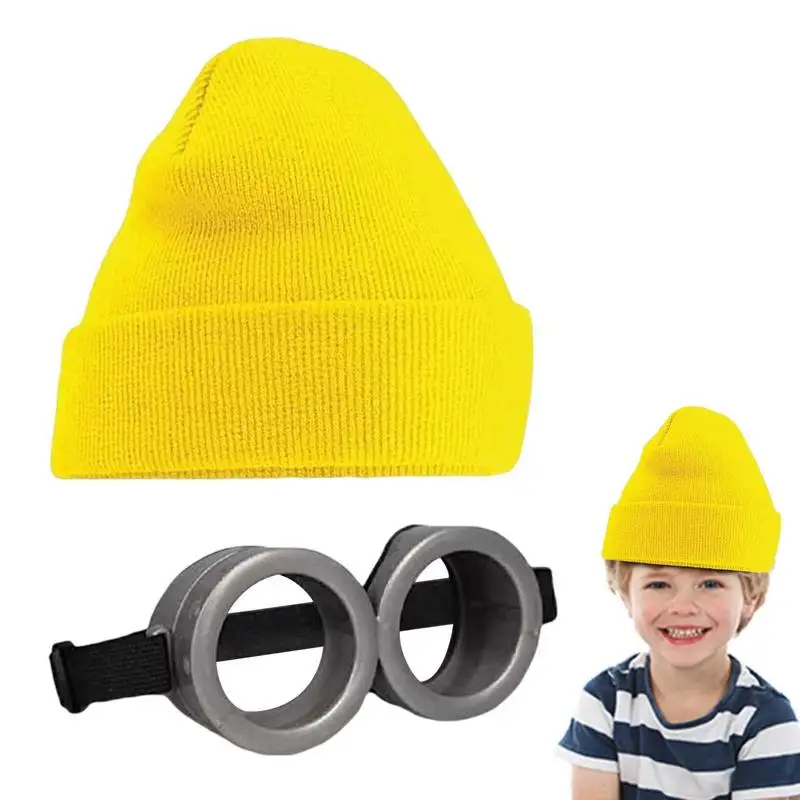 Divertente Decorativo Giallo Uomini Cosplay Circolare Vetro Minion Cosplay Costume Occhiali Per Bambini Festa Di Compleanno Forniture Decorazione