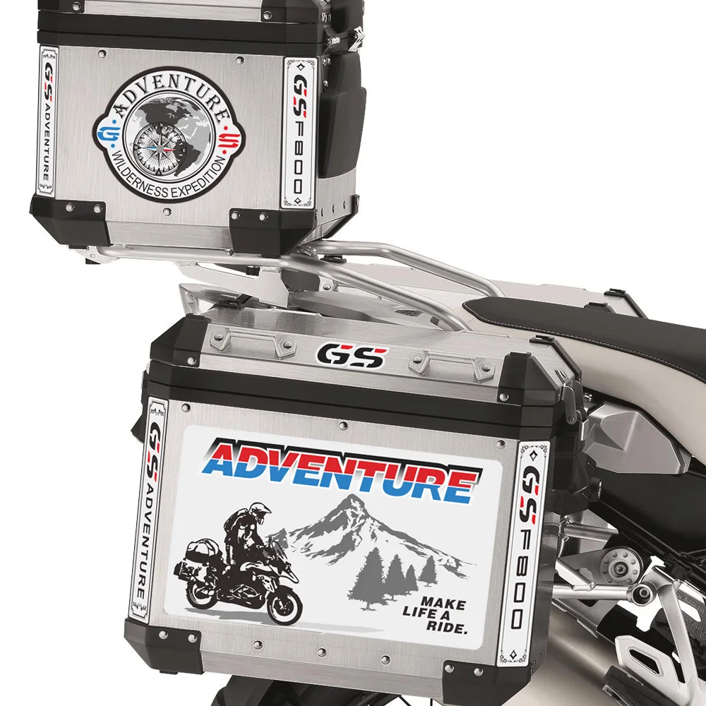 Baule Moto Coda Superiore Custodie Laterali Panniers Bagagli Adesivi In Alluminio Decalcomanie Adv Gs Adventure Per Bmw F800Gs F800 Gsa