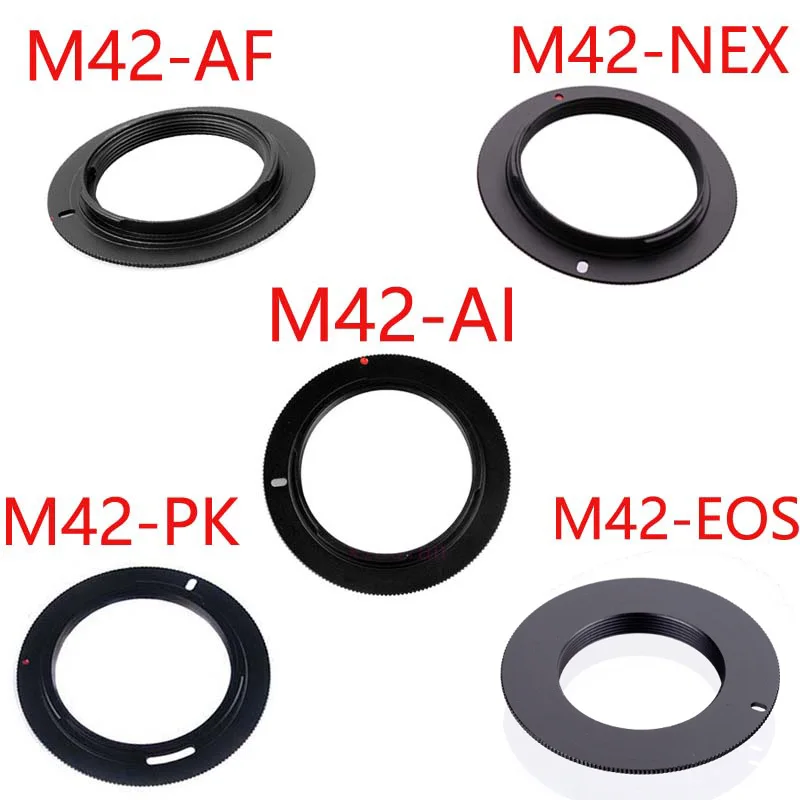 10 Pz/Lotto Per M42-Eos M42-Ai M42-Af M42-Pk M42-Nex Alluminio M42 Montaggio A Vite Adattatori Per Obiettivi Fotografici Per Canon Nikon Sony Pentax C