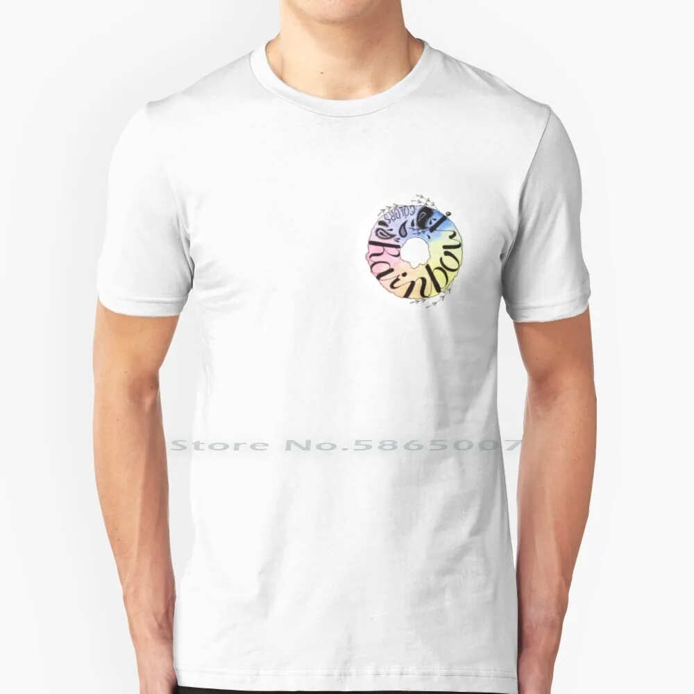 Maglietta Arcobaleno Colorwheel 100% Cotone Arcobaleno Arcoiris Colorwheel Ruleta Dibujo Custodia Calcomania Colori Mandala Big Size 6Xl
