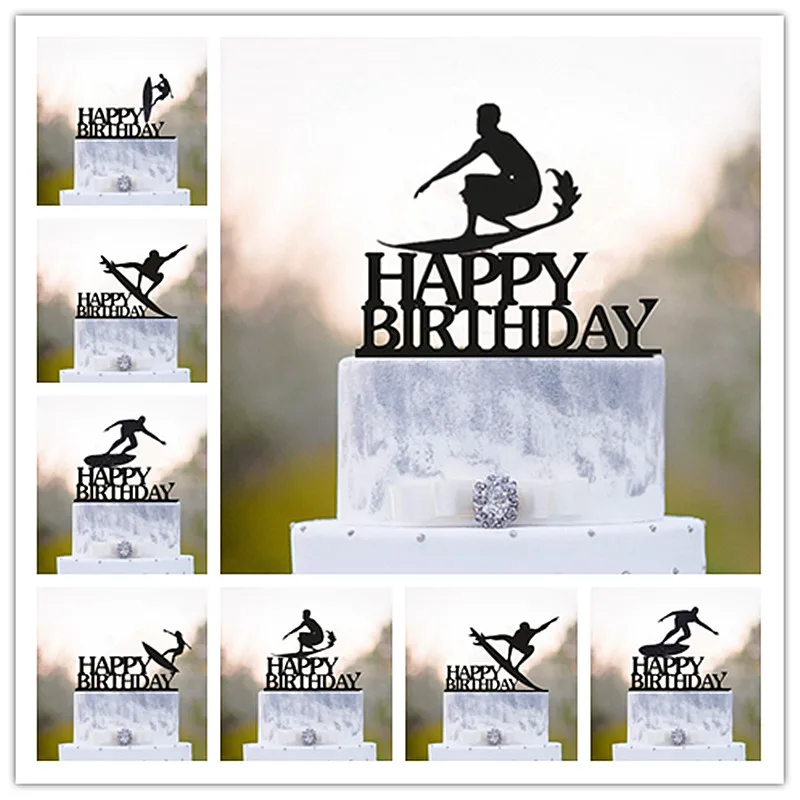 Surfer Cake Topper,Surfing Topper Per Torta Di Compleanno Maschile, Beach Surfing Cake Topper,Surfer Party,Surfer Decoration,Birthday Cake Topp