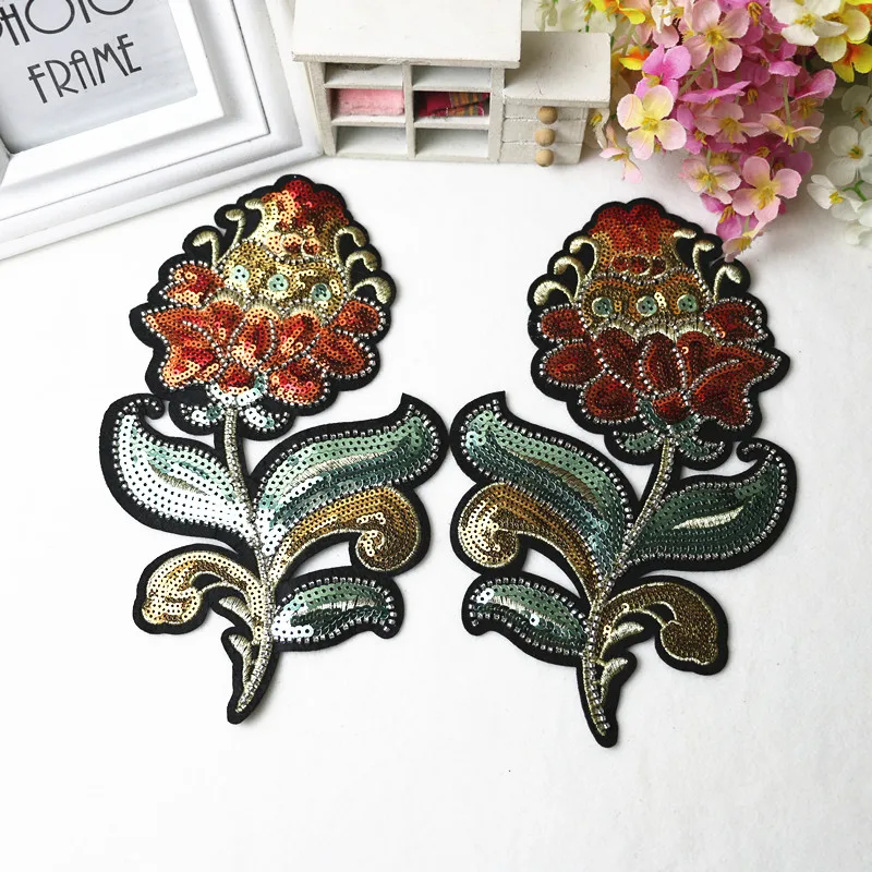 Vintage Girasole Paillettes Patch Per Abbigliamento Adesivi Vestiti Cucire Parches Bordados Para Ropa Toppe Per Vestiti
