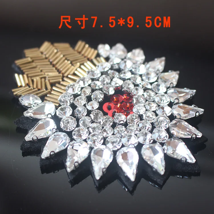 Girasole Strass In Rilievo Patch Per Abbigliamento Adesivi Vestiti Cucire Parches Bordados Para Ropa Toppe Per Vestiti