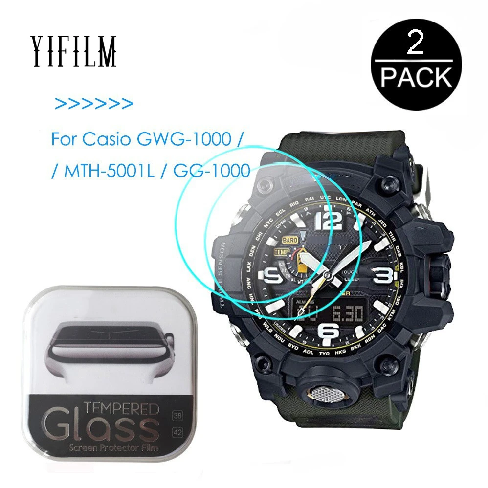 2Pcs 9H Vetro Temperato Per Casio Gwg-1000 Gg-1000 Mth-5001L Gwg100Gb Mtg-B1000Xb Mtg-B1000Xbd Prw-3510Y Aeq-110W Pellicola Protettiva