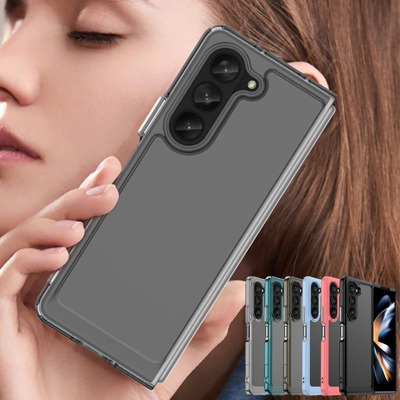 Per Cover Samsung Z Fold 5 Case Samsung Galaxy Z Fold 5 5G Capas Back Colore Trasparente Clear Fundas Samsung Z Fold5 Fold 3 4 5
