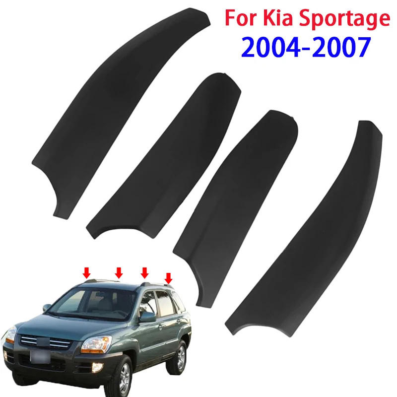 4Pcs Car Roof Rack Cover Bar Rail End Shell Cap Per Kia Sportage 2004-2007