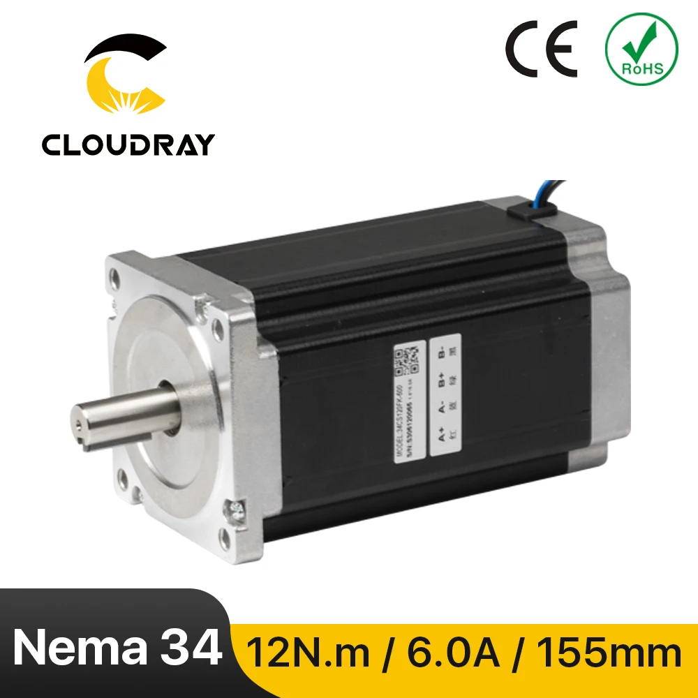 Motore Passo-Passo Nema 34 12N.M 6.0A Motore Passo-Passo 2 Fasi 155Mm Coppia Elevata Per Fresatrice Per Incisione Cnc (Muslimate)