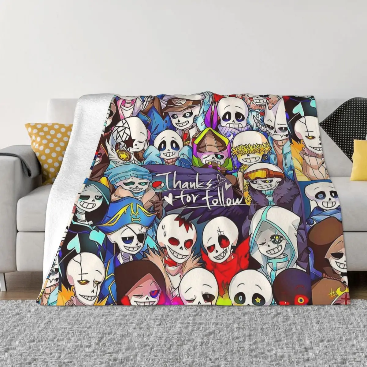 Undertale Game Frisk Sans Papiro Personaggi Coperta Flanella Cozy Soft Fleece Copriletto