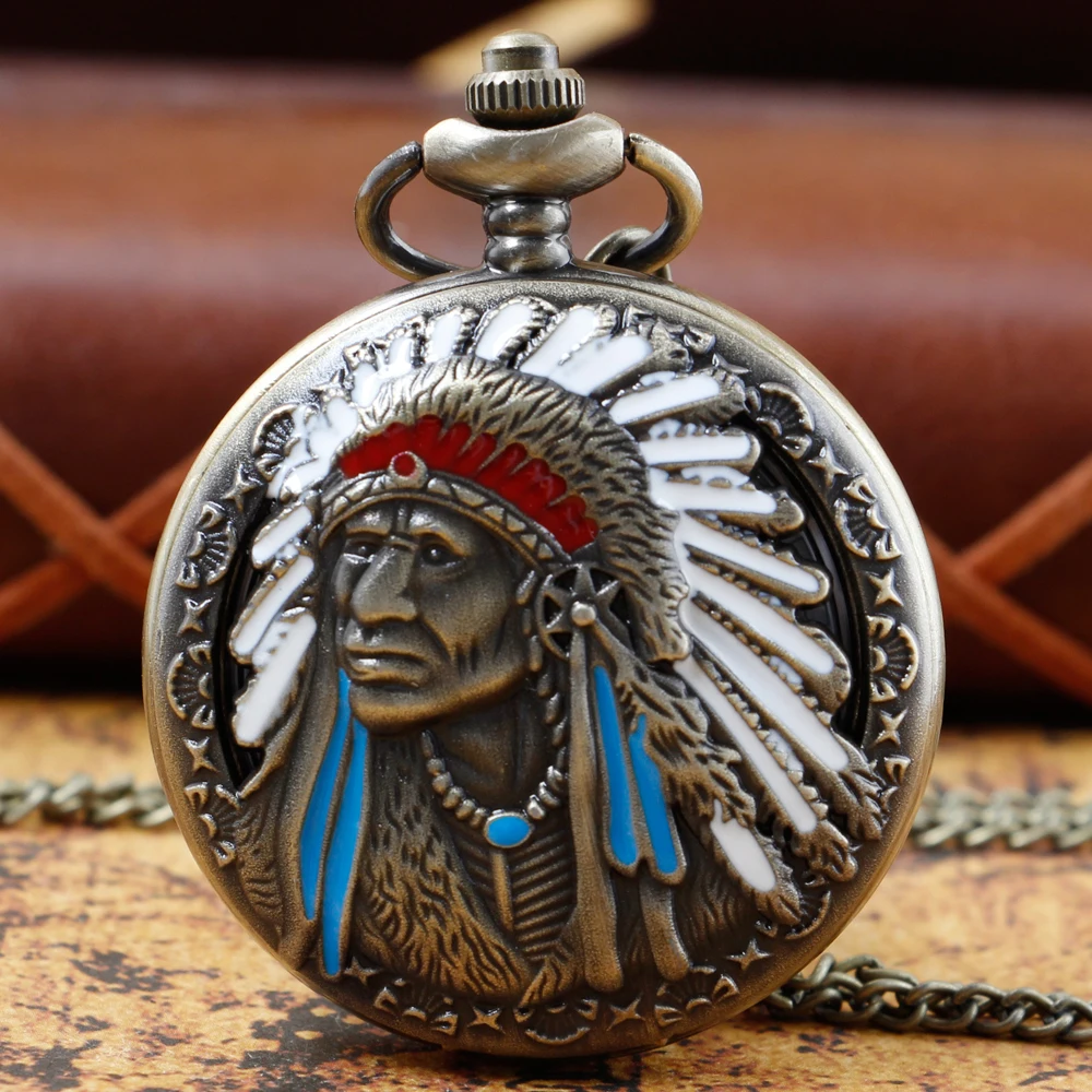 Orologi Da Tasca Antichi In Bronzo Retrò Per Uomo Steampunk Vintage Quartz Pocket Fob Watch Collana Regali Unisex Half Hunter