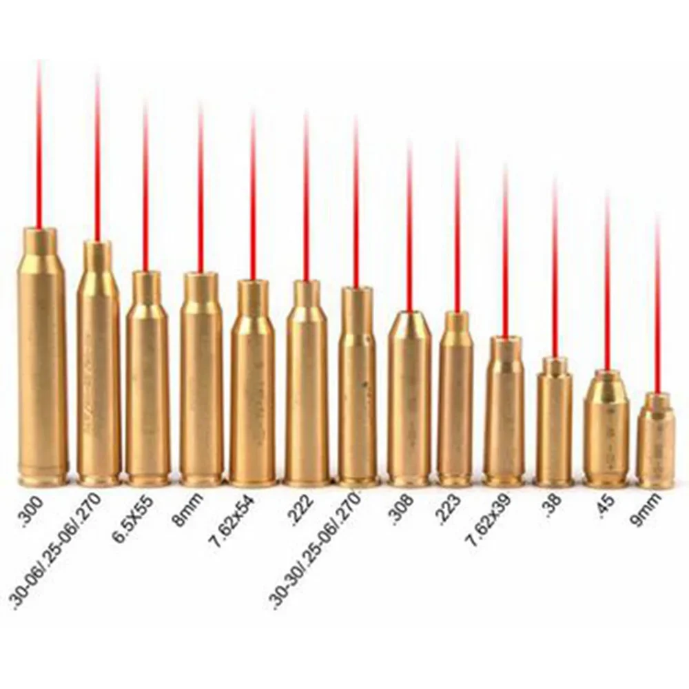 Red Dot Laser Brass Boresighter 9Mm Cal.308 .223 30-06.45 7.62X39.270 Cartuccia Boresight Per Cannocchiale Accessori Da Caccia