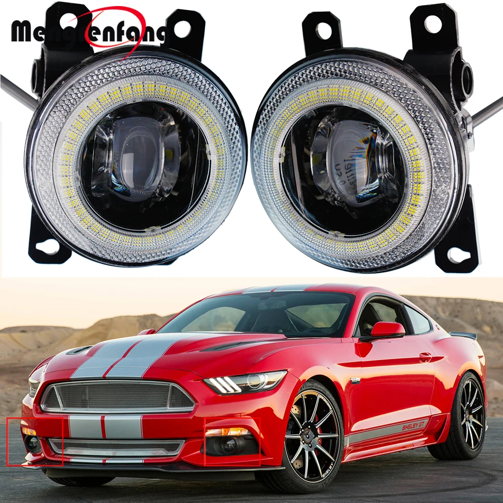 2 X Car Front Angel Eye Led Fendinebbia Drl Per Ford Mustang 2005-2017 (Tranne Modello Gt) 30W H11 Fendinebbia Daytime Running Lamp Assembly