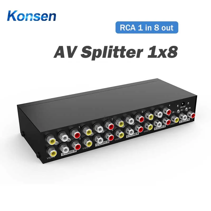 Splitter Av A 8 Porte Splitter Audio Video Rca A 8 Vie 1 In 4 Out Splitter Rca 1X4 1 X8 Cvbs Rca Video Audio Distributore Splitter