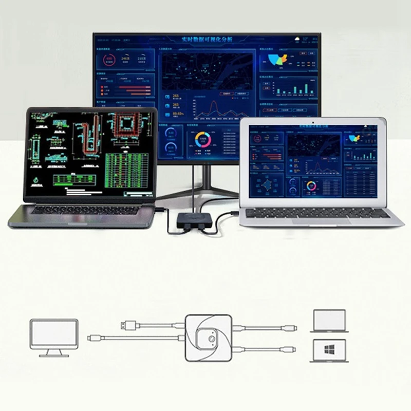 Usb-C Switch Distributore Two In One Out Converter Type-C 2 In 1 Out 8K Switcher Interconvertibile Portatile Bidirezionale