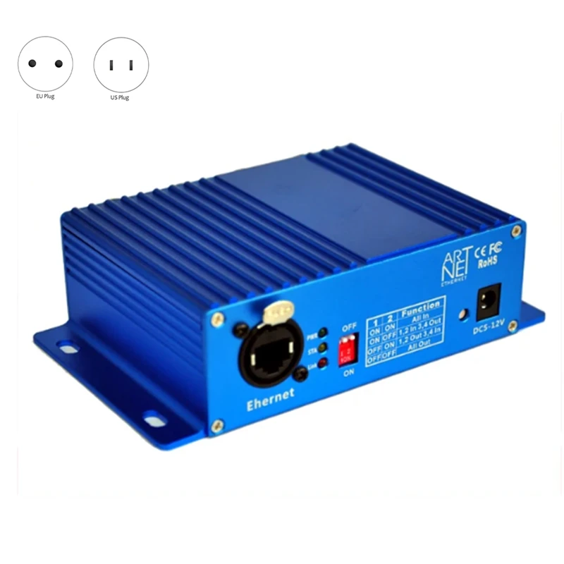 Artnet-Dmx 4 Convertitore Bidirezionale Artnet Dmx A Quattro Vie 4 Femmina 3Pin Xlr In/Out Segnale Converte Ethernet Durevole