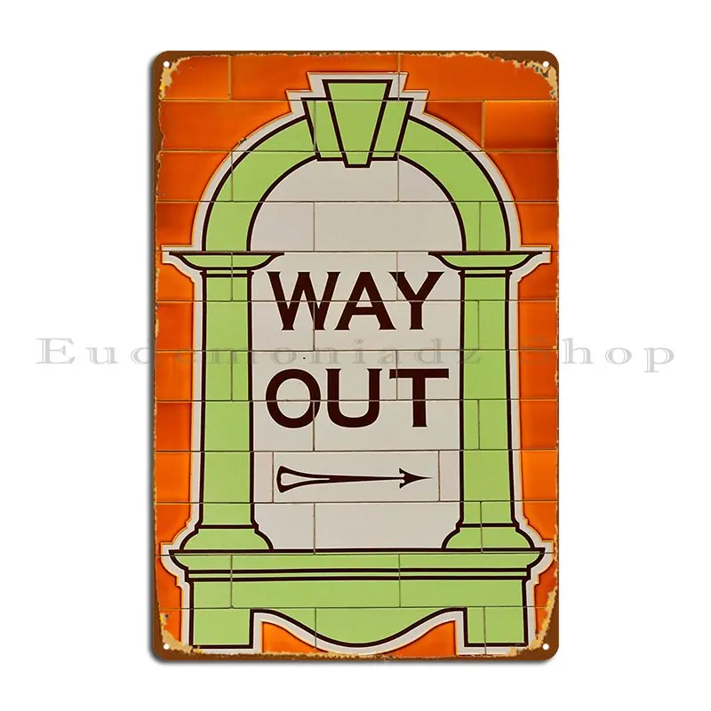 Vintage London Underground Railway Piastrellato Way Out Sign Targa In Metallo Poster Targhe Progettazione Cinema Personalizzato Tin Sign Poster