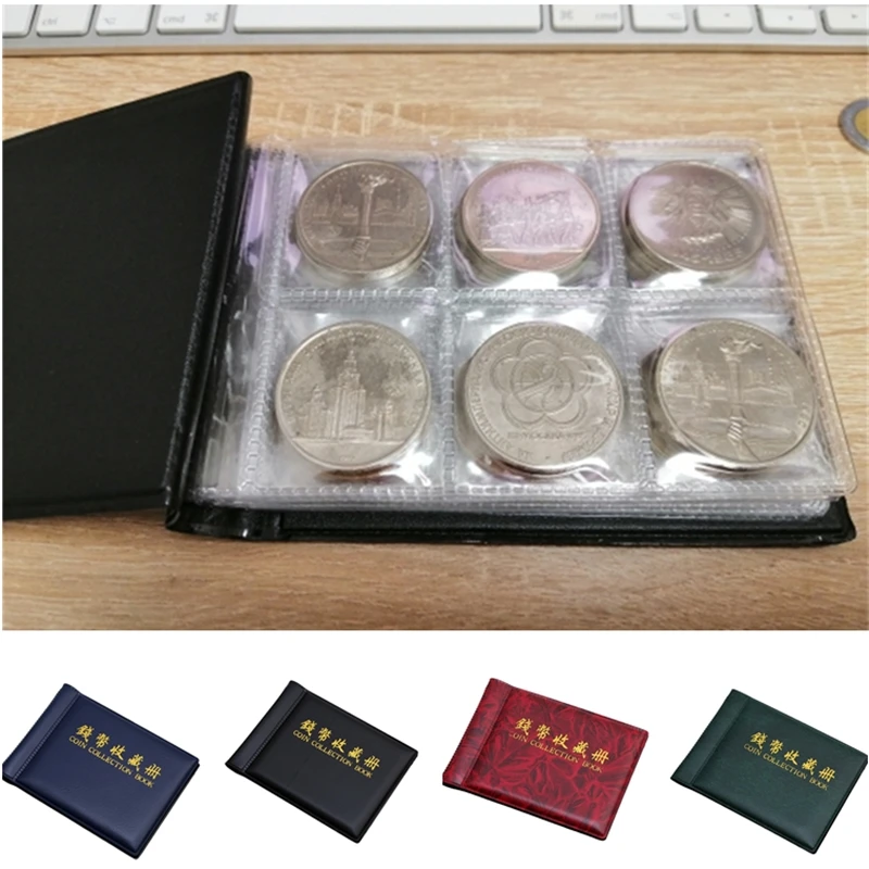 60 Tasche Monete Collezione Di Album Libro Mini Penny Coin Di Immagazzinaggio Album Book Collecting Titolari Coin Per Il Collettore Regali Forniture