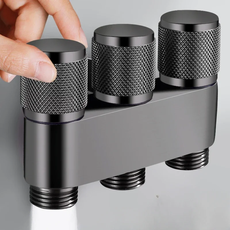 Ottone Uno In Tre Out Lavatrice A Controllo A Tre Vie Rubinetto Cromato/Grigio Valvola A Triangolo A Tre Vie G1/3Mini Multifunzione