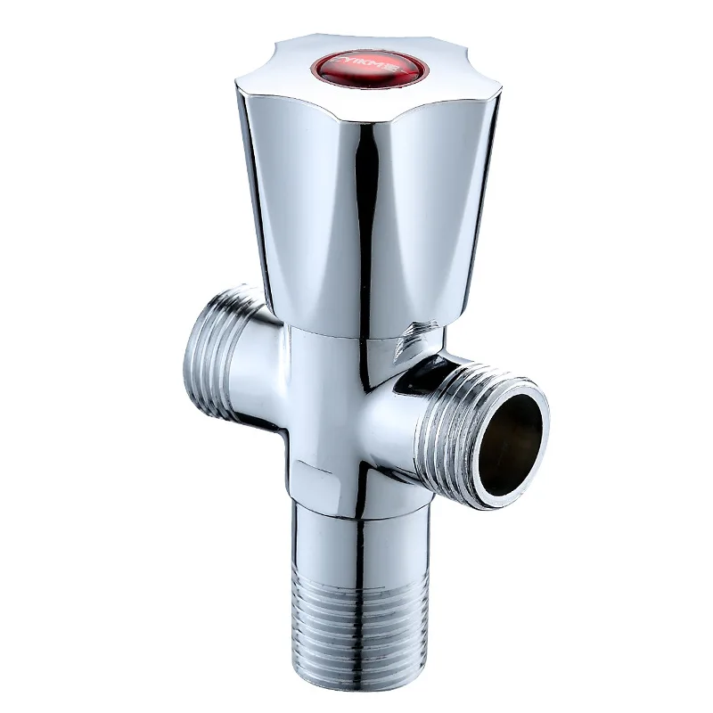 One In Two Out Brass Thickened Quick Opening Three-Way Valve Double Out Water Valve Four-Way Toilet Multi-Function Trianglevalve
