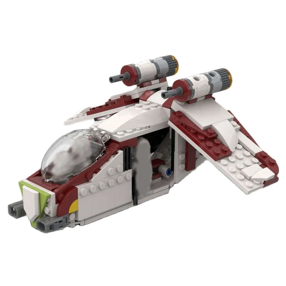 Classic Outer Space Ship Moc Republic Gunship Midi Scale Obi Building Blocks Assemblato Model Toy Brick Regalo Di Compleanno Per Bambini
