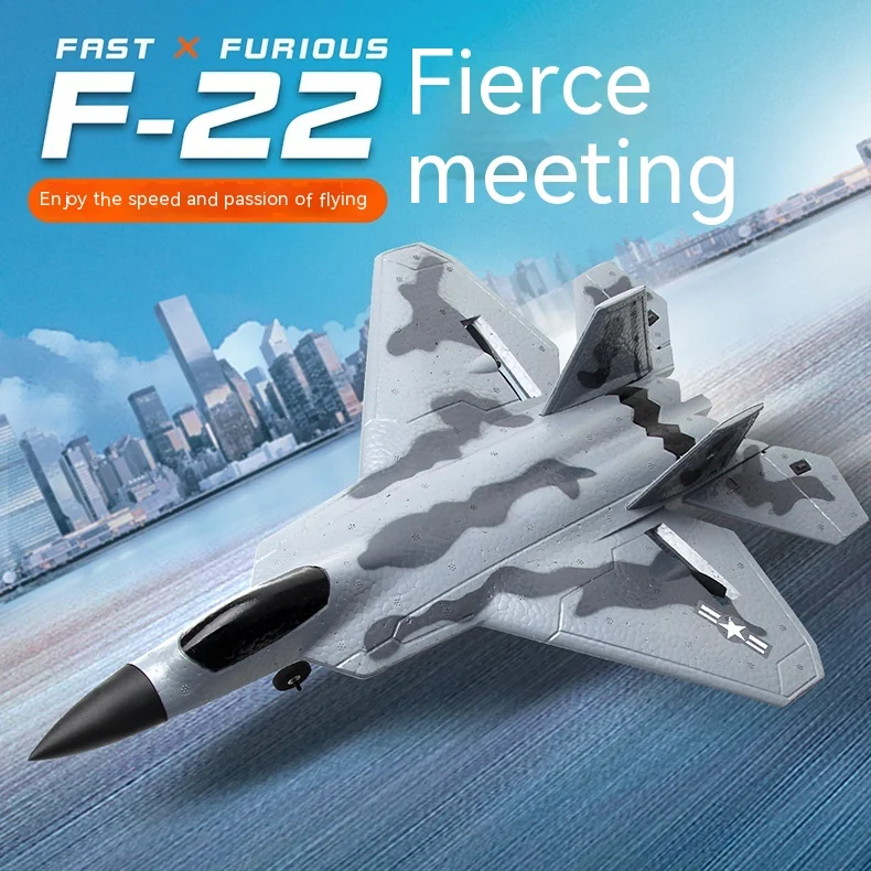 2024 Nuovo Aliante Telecomando F22 Quad Raptor Fighter Telecomando Modello Di Aereo Giocattolo Modello Per Bambini Regalo Elettrico Di Capodanno