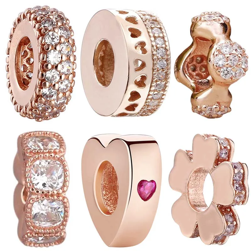 Original Rose Inspiration Cuscino Seducente Silber Hearts Spacer Charm Gioielli Fai Da Te Fit Bracciale Popolare Con Perline In Argento Sterling 925
