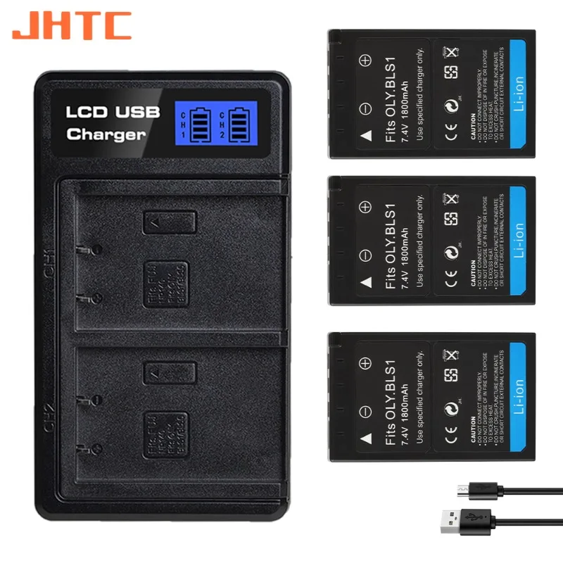 Batteria Ps-Bls1 Ps Bls1 Per Olympus Oly. Ep2 Epl1 Epl2 Ep1 Bls5 E-400 Evolt E-410 Evolt E410 E-420 1800Mah Caricabatterie