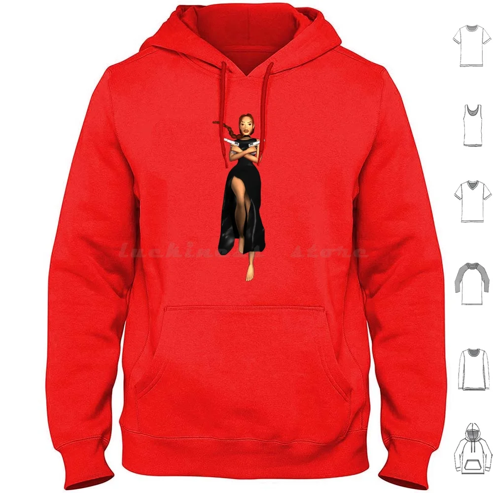 Tuta Con Cappuccio In Cotone A Maniche Lunghe Con Cappuccio In Cotone A Lisca Di Anta Anta Anta Anta Tomb Raider Giochi Di Volo Giochi Di Angelina Jol