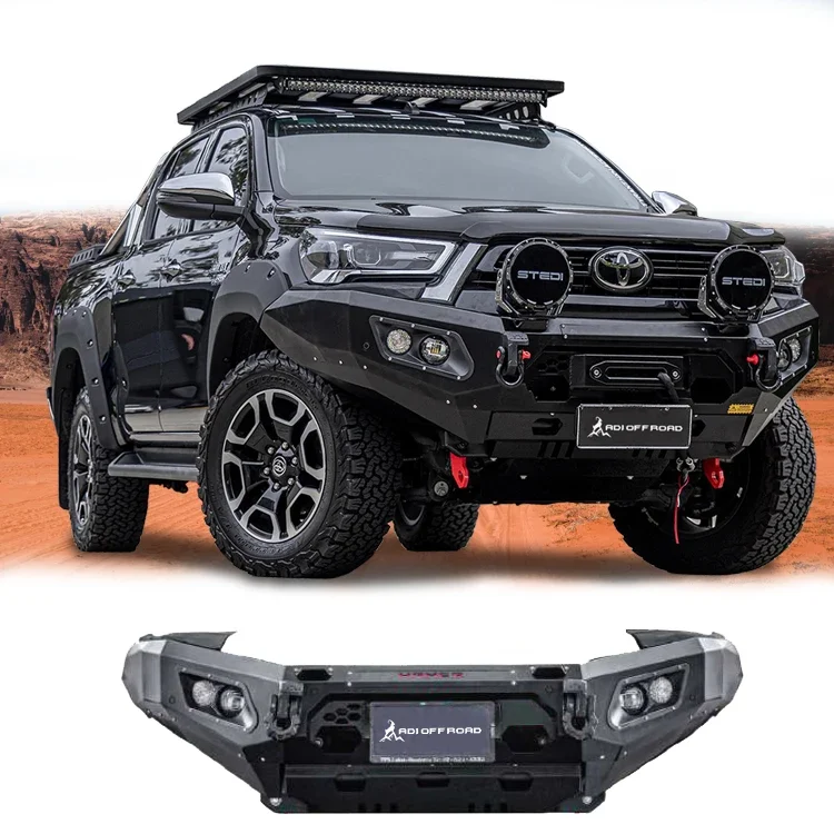 Top 4X4 Pickup Bull Bar Paraurti Anteriori Posteriori In Acciaio-Toyota Hilux Vigo Revo Rocoo Custom