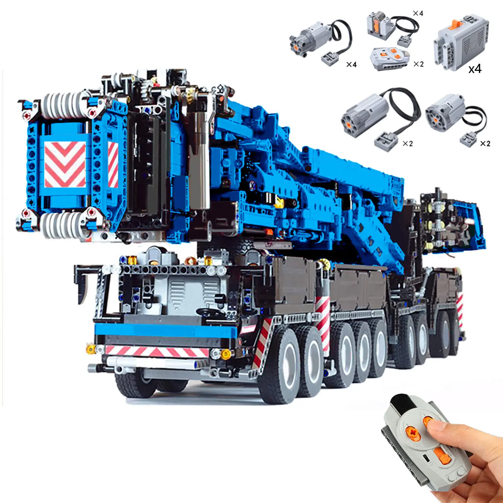 Blue Liebherr Ltm 11200 Gru Con Kit Di Funzioni Di Alimentazione 8128 Pezzi Moc Build