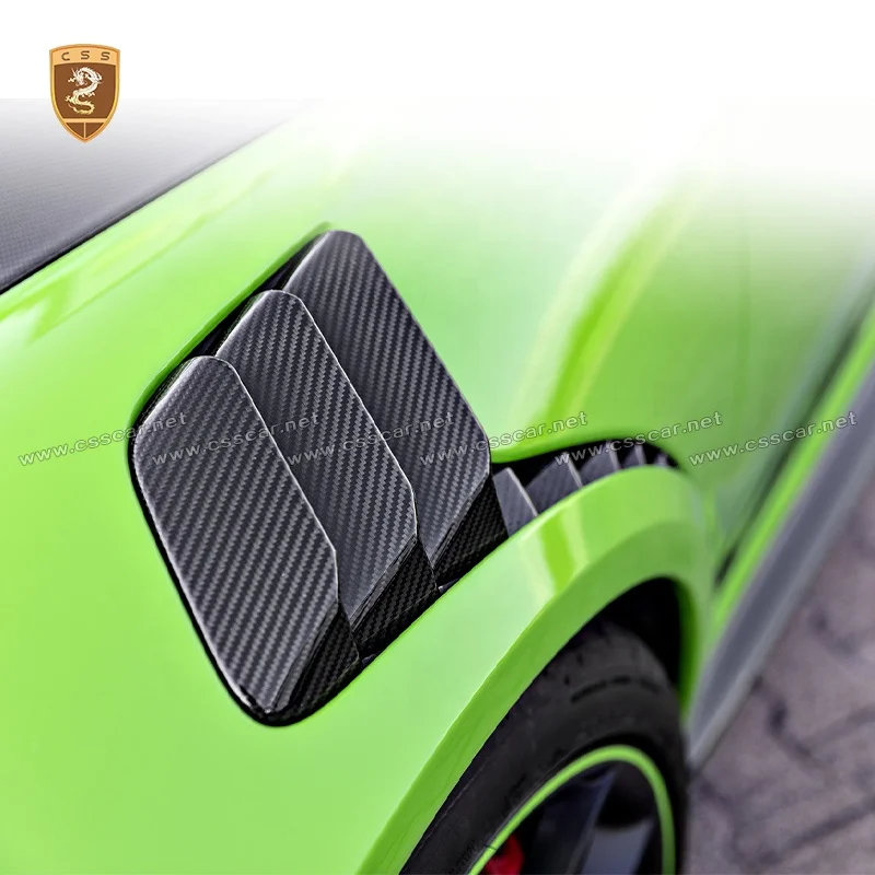 Gt3 Rs Style 3K Real Carbon Fiber Fabric Car Side Fender Vents Per Porsche 991.2